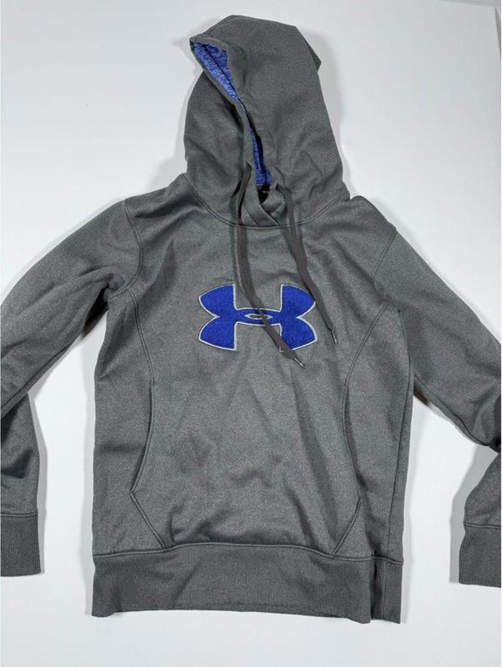 Under Armour Gray and Blue Hoodie Sweatshirt Small